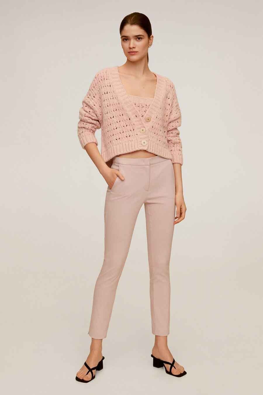 Pantalon Rose MANGO 67080514 MNG 20 81 LT PASTEL PI POINTCARRE